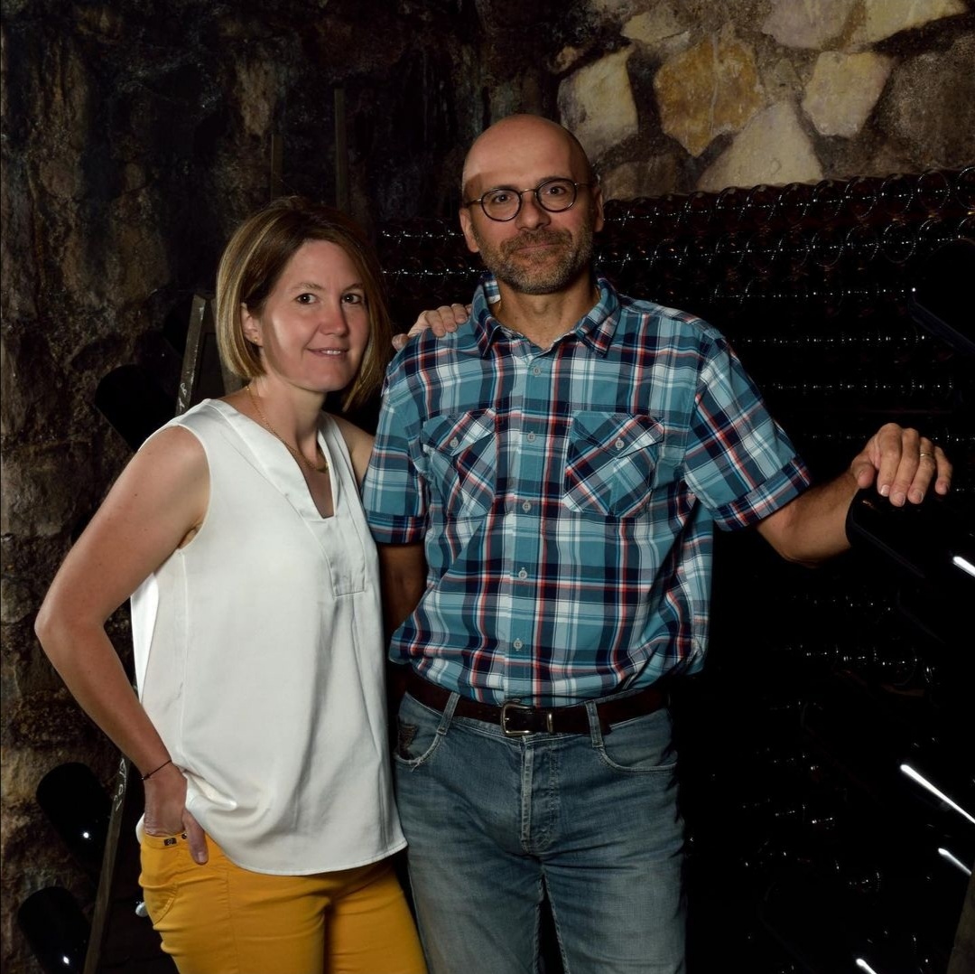 Cyril Jeaunaux avec son épouse Clémence Robin de la maison de champagne Jeaunaux Robin
