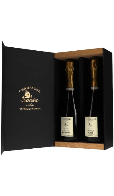 Caisse de 2 bouteilles Cuvée Caudalies "Avize" & "Le Mesnil" Grand Cru 2012 - De Sousa