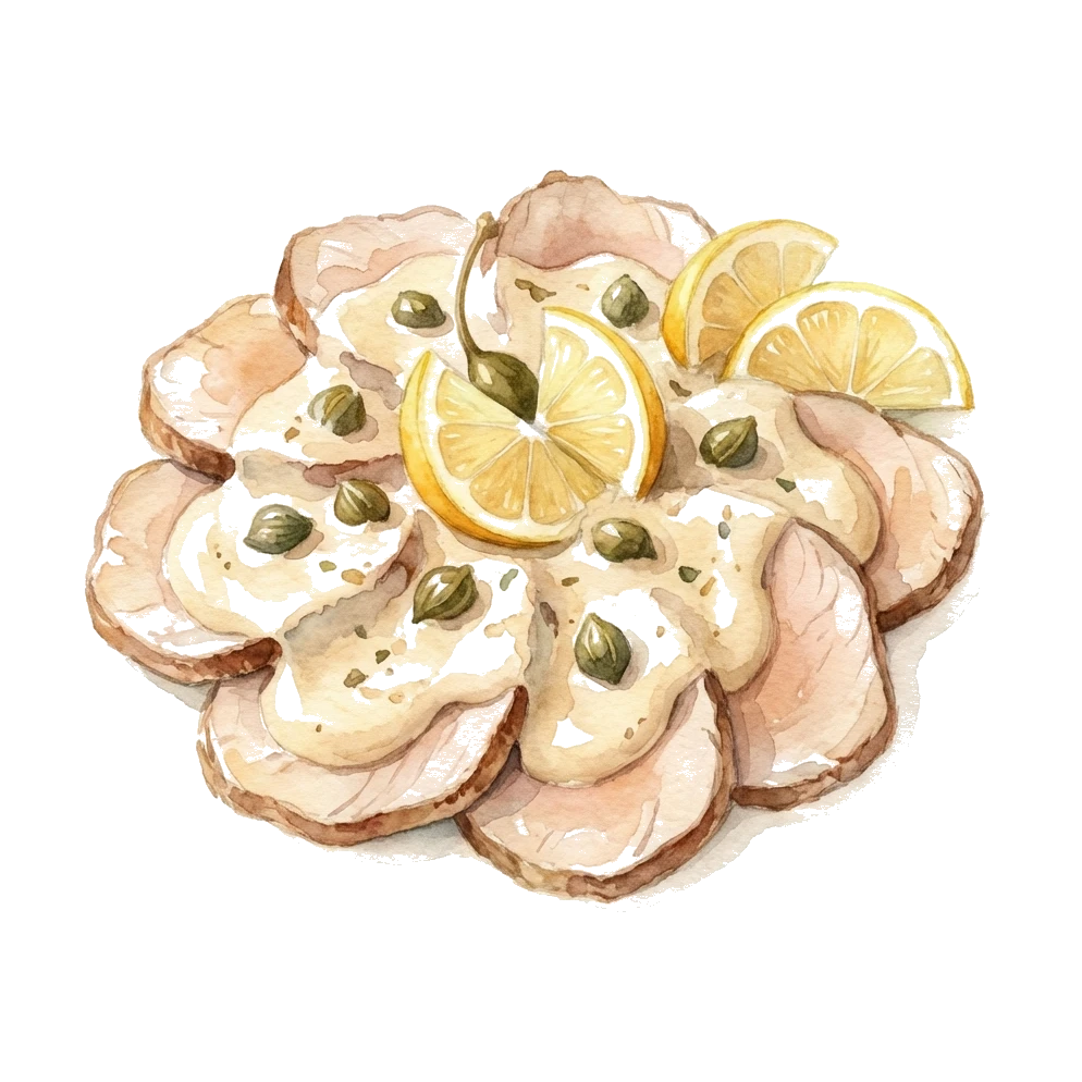 Vitello Tonnato mit cremiger Thunfischsauce und Kapern