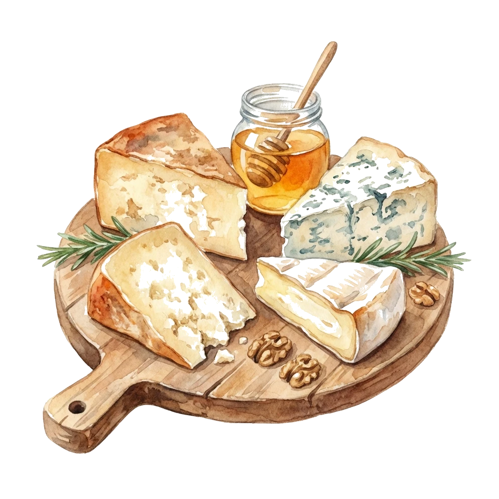 Italienische Käseplatte mit Pecorino, Gorgonzola und Honig