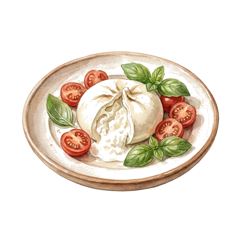 Burrata auf Tomaten mit Basilikum – Weinbegleitung