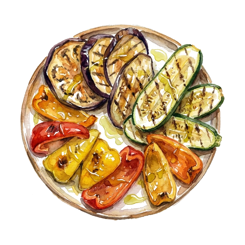 Gegrillte Auberginen und Zucchini mit Kräutern – Weinbegleitung