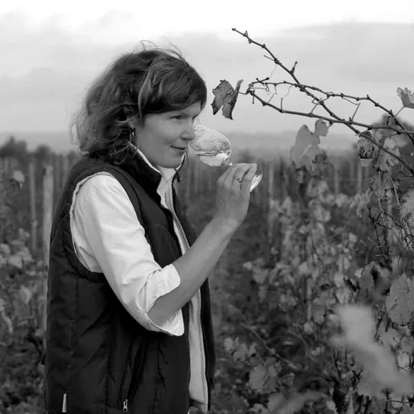 Liv Vincendeau Liv Vincendeau tasting her Crémant in the vineyard