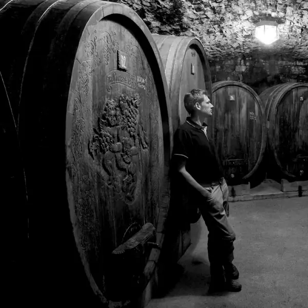 Wolfgang and Ulrich Luckert Wolfgang and Ulrich Luckert in the cellar of the Zehnthof