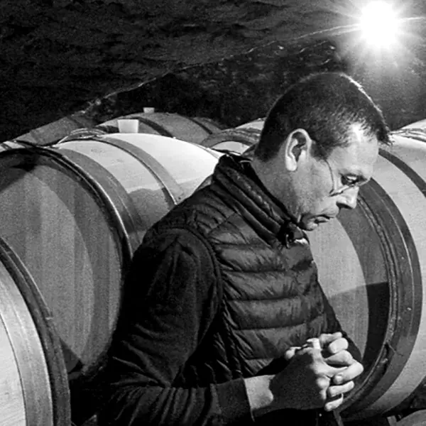 Thomas Morey Thomas Morey in the wine cellar